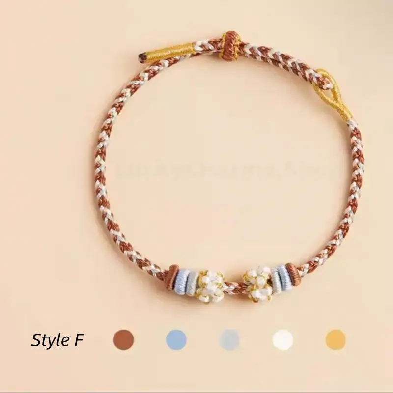 Mount Putuo Blessed Peach Blossom Knot Single-Layer Colored DIY Bracelet (Series 8)-LuckyCharms.Shop
