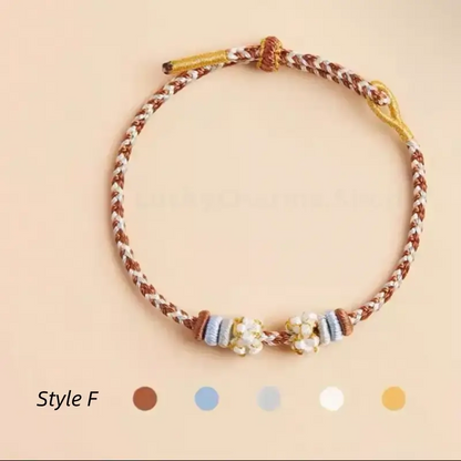Mount Putuo Blessed Peach Blossom Knot Single-Layer Colored DIY Bracelet (Series 8)-LuckyCharms.Shop