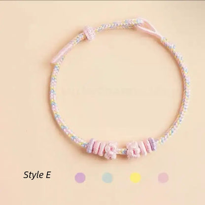 Mount Putuo Blessed Peach Blossom Knot Single-Layer Colored DIY Bracelet (Series 8)-LuckyCharms.Shop