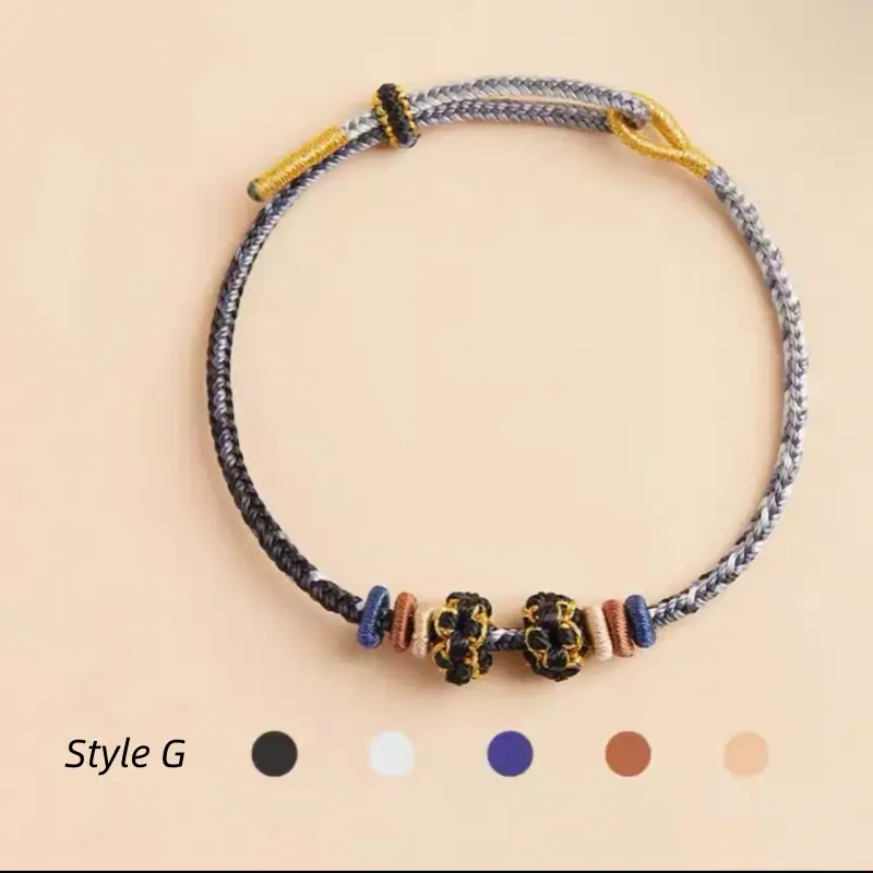 Mount Putuo Blessed Peach Blossom Knot Single-Layer Colored DIY Bracelet (Series 8)-LuckyCharms.Shop