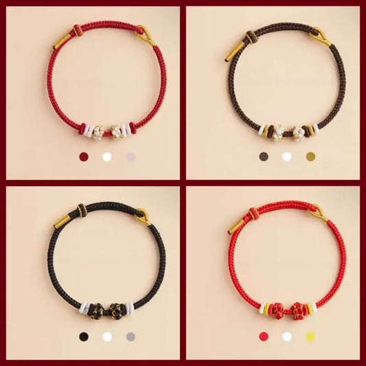 Putuo Blessed Peach Blossom Knot Solid Color Single-Layer Bracelet DIY-Friendly Series 9