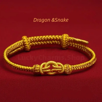 Longhu Mountain Blessing Heaven-Earth Ring Zodiac Guardian Braided Taoist Bracelet Giftable-LuckyCharms.Shop