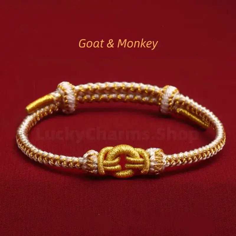 Longhu Mountain Blessing Heaven-Earth Ring Zodiac Guardian Braided Taoist Bracelet Giftable-LuckyCharms.Shop