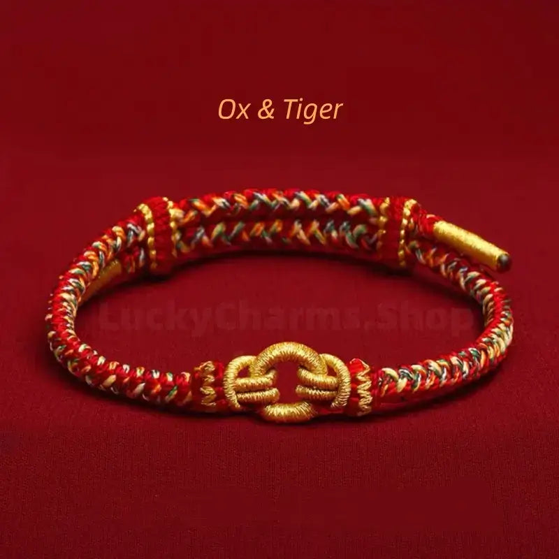 Longhu Mountain Blessing Heaven-Earth Ring Zodiac Guardian Braided Taoist Bracelet Giftable-LuckyCharms.Shop