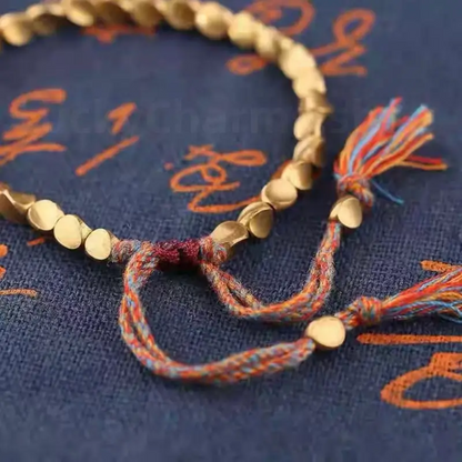 Alien-shaped Copper Bead Tassel Bracelet for Wealth Luck and Success-LuckyCharms.Shop