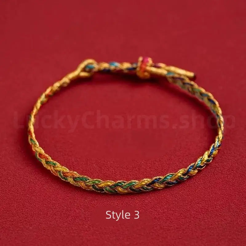 Snake-textured Five Colorful Braided Hand Rope Bracelet Luck Wisdom-LuckyCharms.Shop