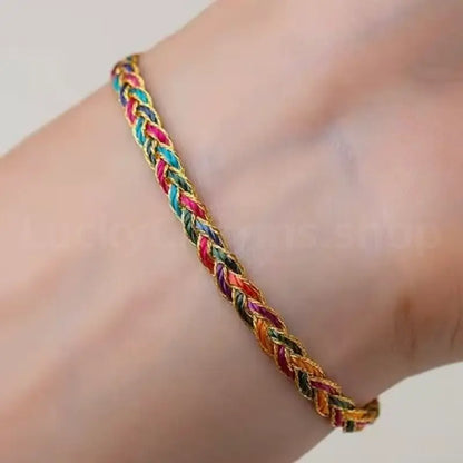 Snake-textured Three Colorful Braided Hand Rope Bracelet-LuckyCharms.Shop