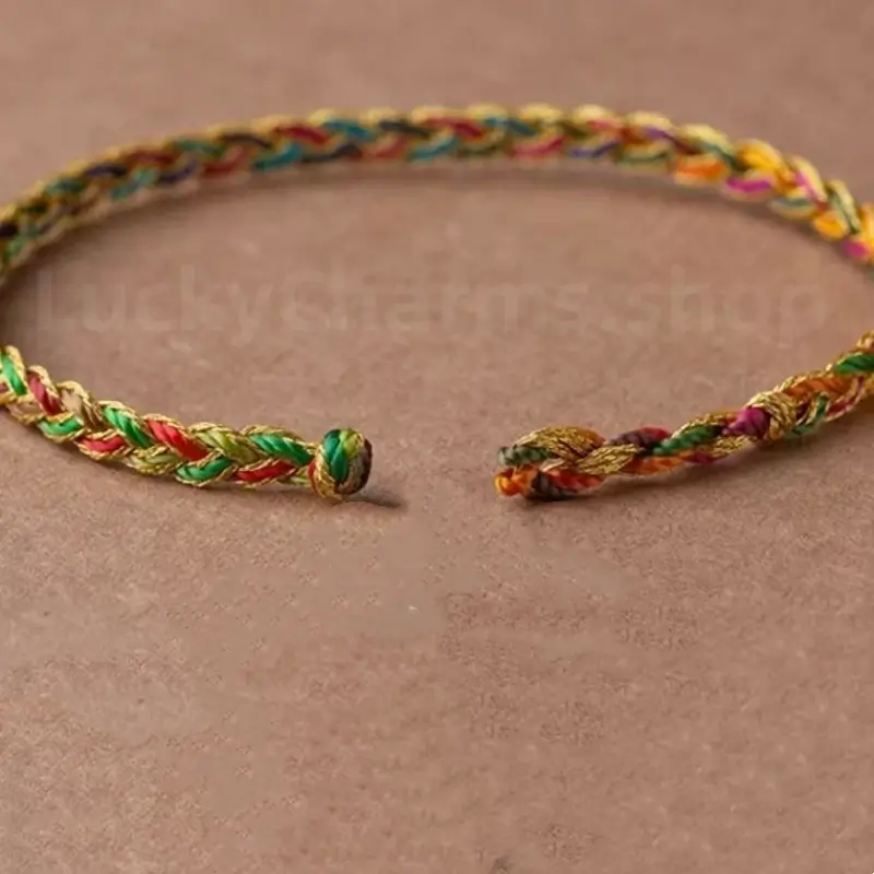 Snake-textured Three Colorful Braided Hand Rope Bracelet-LuckyCharms.Shop