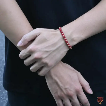 Tibetan-Style Star Pattern Hand-Woven Cotton Cord Bracelet