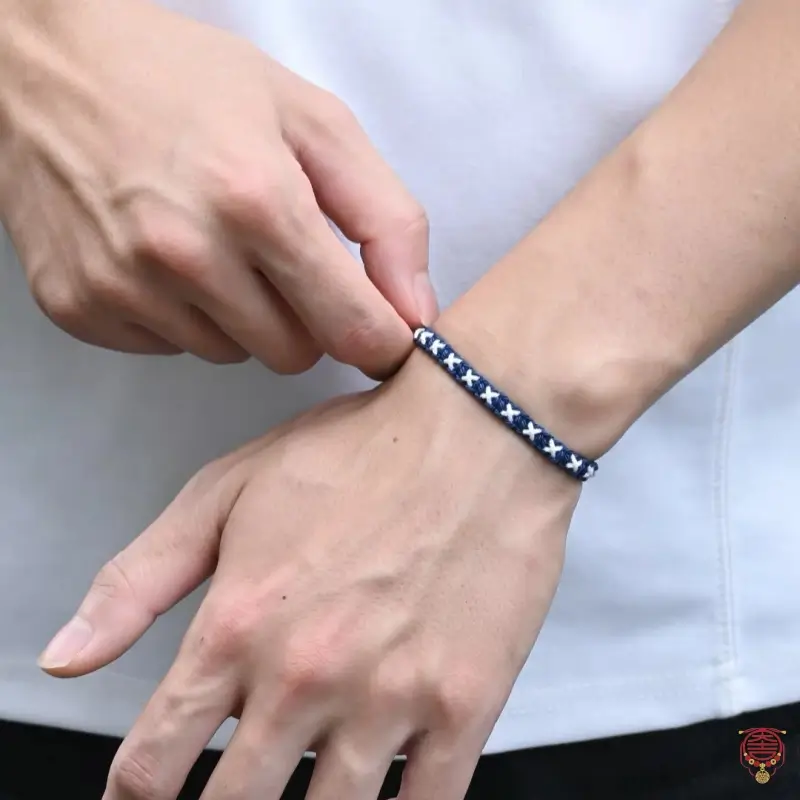 Tibetan-Style Star Pattern Hand-Woven Cotton Cord Bracelet