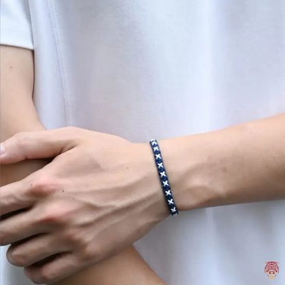 Tibetan-Style Star Pattern Hand-Woven Cotton Cord Bracelet