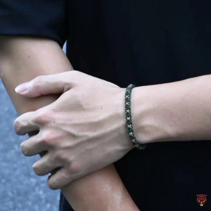 Tibetan-Style Star Pattern Hand-Woven Cotton Cord Bracelet