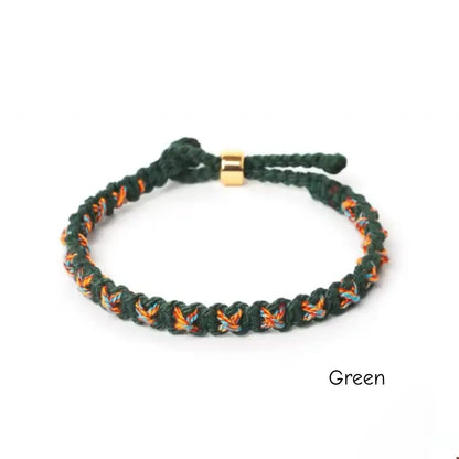 Tibetan-Style Star Pattern Hand-Woven Cotton Cord Bracelet