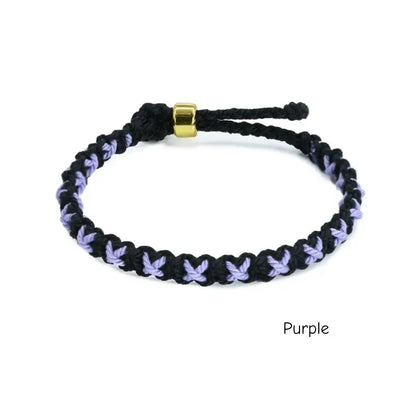 Tibetan-Style Star Pattern Hand-Woven Cotton Cord Bracelet