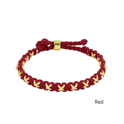 Tibetan-Style Star Pattern Hand-Woven Cotton Cord Bracelet