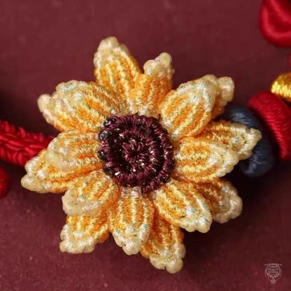 Wutai Blessed Wenchang Knot Sunflower Braided Bracelet for Exams & Career
