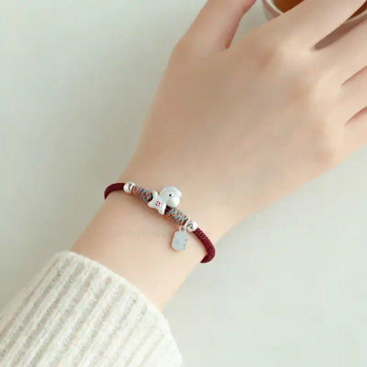 999 Silver Horse Fortune Tag Hand-Braided Bracelet | 2026 Year of the Horse Lucky Accessory-LuckyCharms.Shop