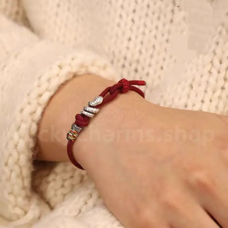925 Silver Snake Braided Rope Bracelet - Fortune Protection Handmade Jewelry-LuckyCharms.Shop
