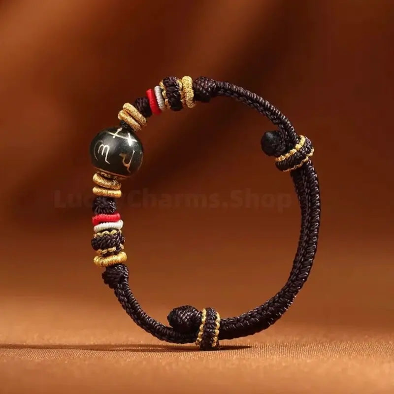 Potala Palace Six-Syllable Mantra Incense Ash Blessing Fortune-Turning Bead Braided Bracelet-LuckyCharms.Shop