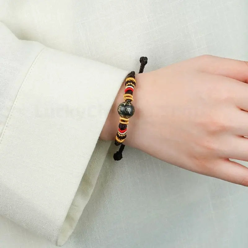 Potala Palace Six-Syllable Mantra Incense Ash Blessing Fortune-Turning Bead Braided Bracelet-LuckyCharms.Shop