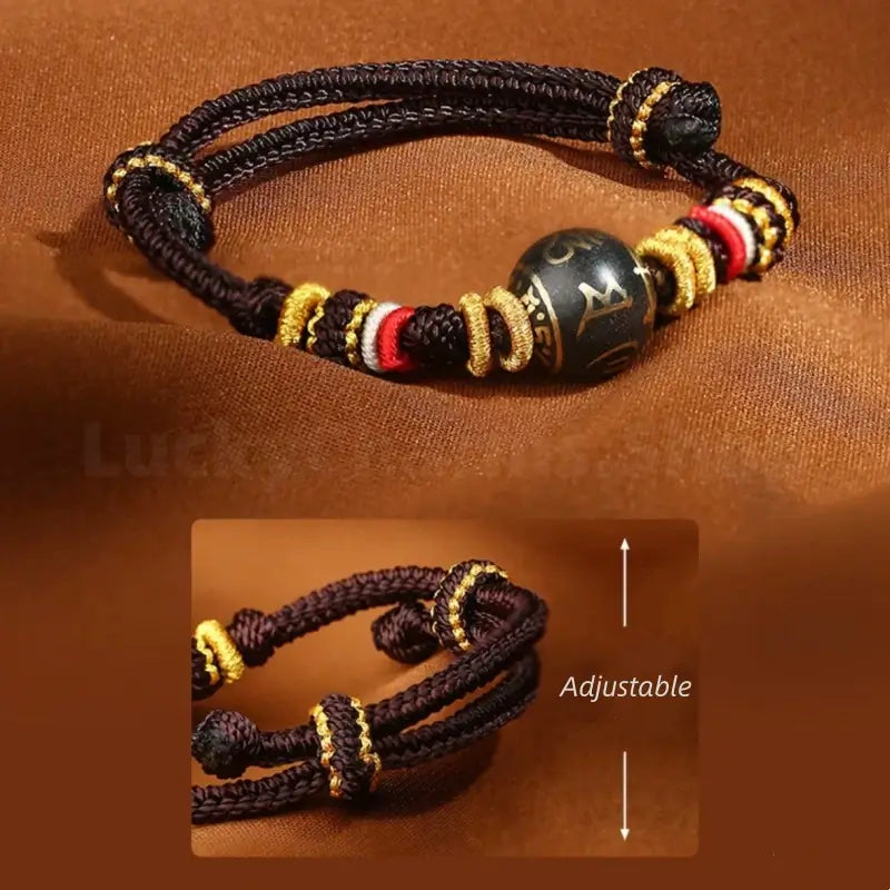Potala Palace Six-Syllable Mantra Incense Ash Blessing Fortune-Turning Bead Braided Bracelet-LuckyCharms.Shop