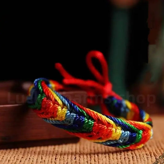 Tibetan Style Colorful Rope Braided Bracelet for Protection Success Luck Health-LuckyCharms.Shop