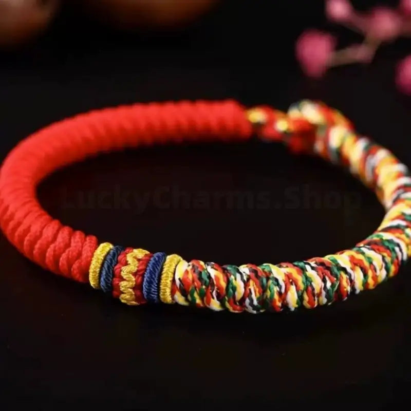 Tibetan-Style Nine-Vehicle Vajra Knot Fortune Spiritual Hand-Braided Bracelet-LuckyCharms.Shop