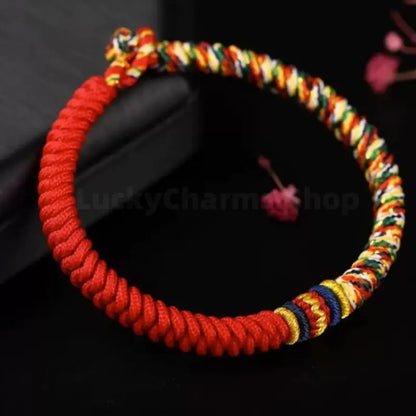 Tibetan-Style Nine-Vehicle Vajra Knot Fortune Spiritual Hand-Braided Bracelet-LuckyCharms.Shop