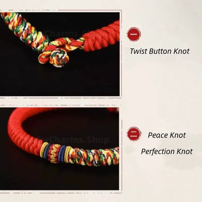 Tibetan-Style Nine-Vehicle Vajra Knot Fortune Spiritual Hand-Braided Bracelet-LuckyCharms.Shop
