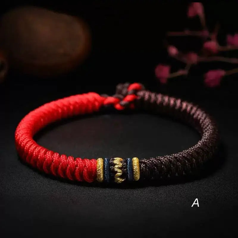 Tibetan-Style Nine-Vehicle Vajra Knot Fortune Spiritual Hand-Braided Bracelet-LuckyCharms.Shop