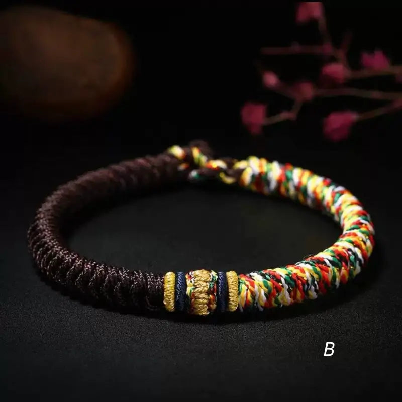Tibetan-Style Nine-Vehicle Vajra Knot Fortune Spiritual Hand-Braided Bracelet-LuckyCharms.Shop