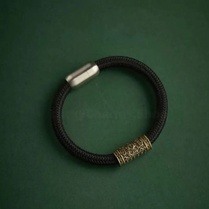 Nine-Vehicle Kasyapa Six-Word Mantra Good Luck Magnetic Clasp Braided Bracelet-LuckyCharms.Shop