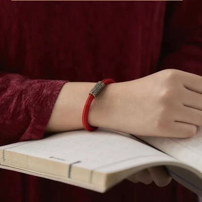 Nine-Vehicle Kasyapa Six-Word Mantra Good Luck Magnetic Clasp Braided Bracelet-LuckyCharms.Shop