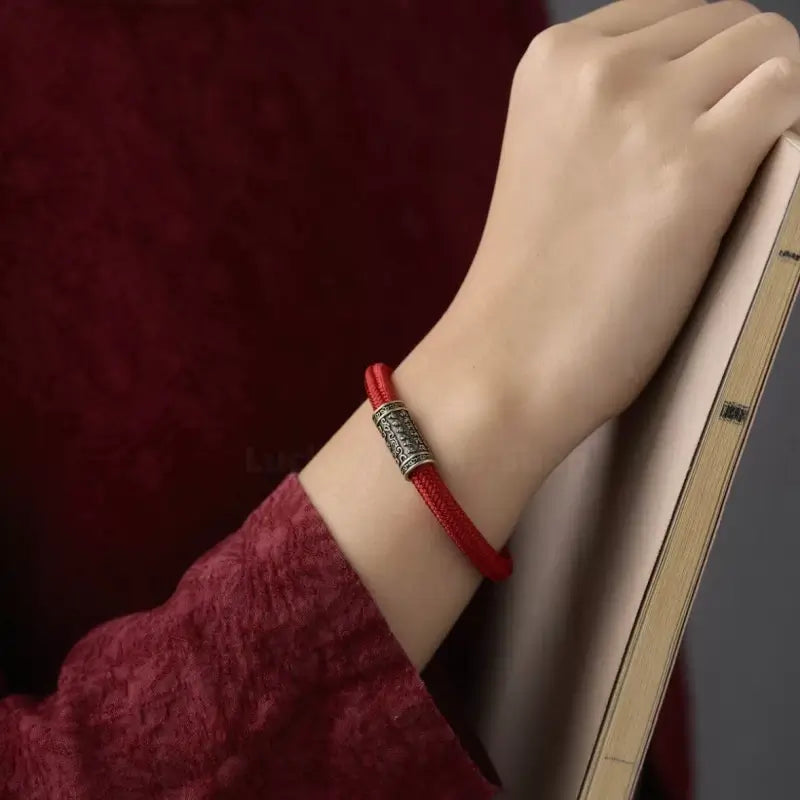 Nine-Vehicle Kasyapa Six-Word Mantra Good Luck Magnetic Clasp Braided Bracelet-LuckyCharms.Shop