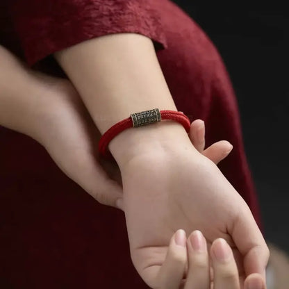 Nine-Vehicle Kasyapa Six-Word Mantra Good Luck Magnetic Clasp Braided Bracelet-LuckyCharms.Shop