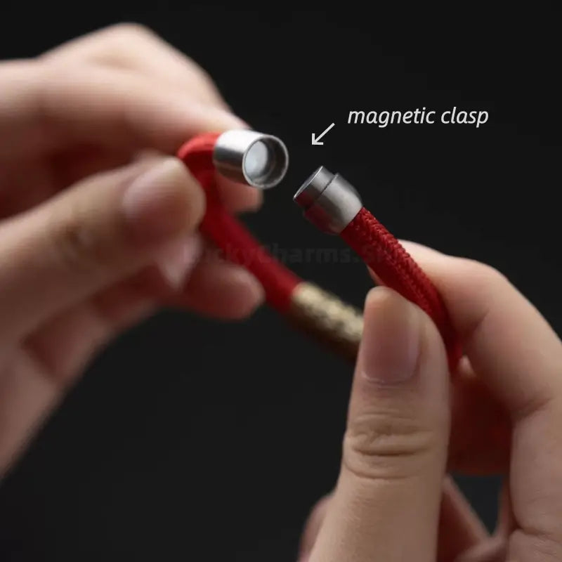 Nine-Vehicle Kasyapa Six-Word Mantra Good Luck Magnetic Clasp Braided Bracelet-LuckyCharms.Shop