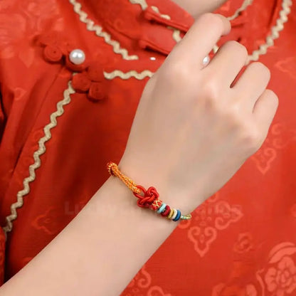 Wisdom Knot Lotus Knot Good Luck Blessing Hand Rope Bracelet-LuckyCharms.Shop