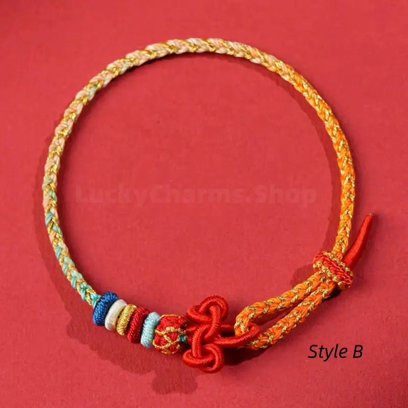 Wisdom Knot Lotus Knot Good Luck Blessing Hand Rope Bracelet-LuckyCharms.Shop
