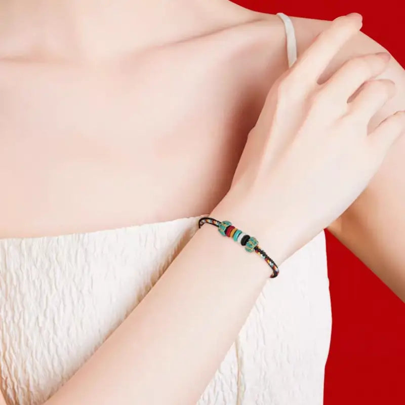 Mount Putuo Blessed Five Elements Completion Hand-Woven Bracelet | Lucky Protection & Energy Balance