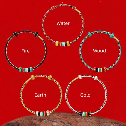 Mount Putuo Blessed Five Elements Completion Hand-Woven Bracelet | Lucky Protection & Energy Balance