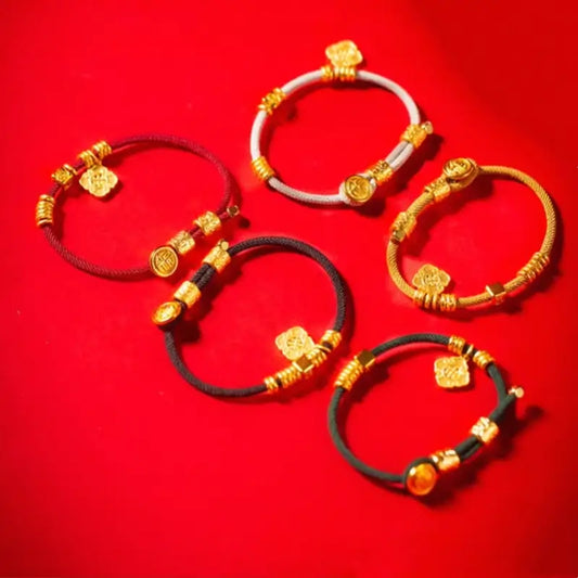 National Library of China Five Elements Good Fortune Hand-Woven Bracelet | Cultural & Lucky Jewelry