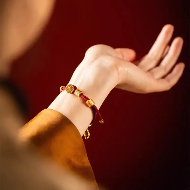 National Library of China Five Elements Good Fortune Hand-Woven Bracelet | Cultural & Lucky Jewelry