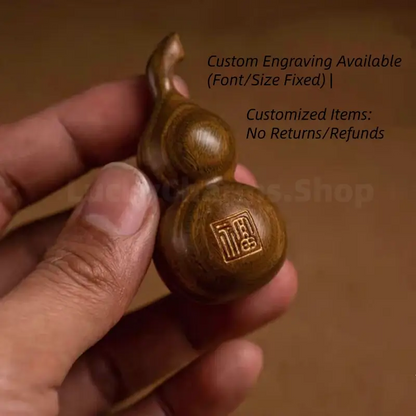 Natural Lightning-struck Wood Taoist Gourd Charm YINYANG-LuckyCharms.Shop