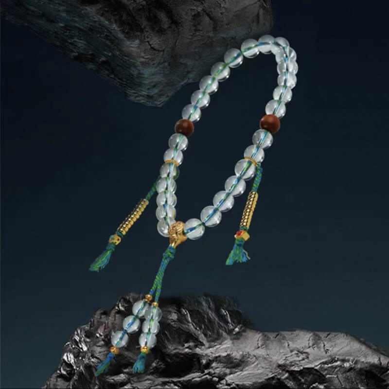 LuckyCharms Natural White Crystal Mala Wrist Beads