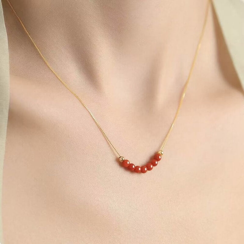 LuckyCharms Natural Crystal Fortune-Turning Beads Blessing Short Necklace