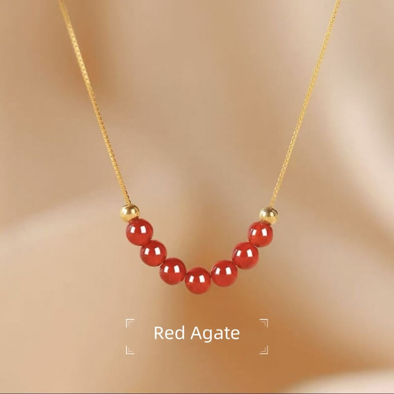 LuckyCharms Natural Crystal Fortune-Turning Beads Blessing Short Necklace