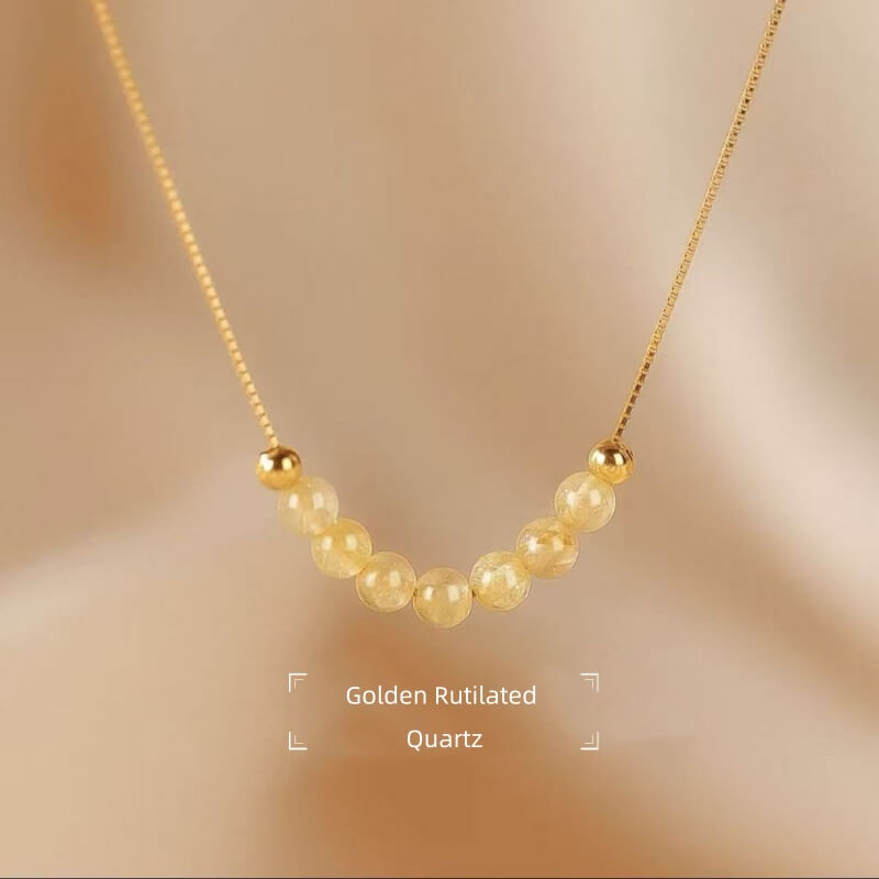 LuckyCharms Natural Crystal Fortune-Turning Beads Blessing Short Necklace