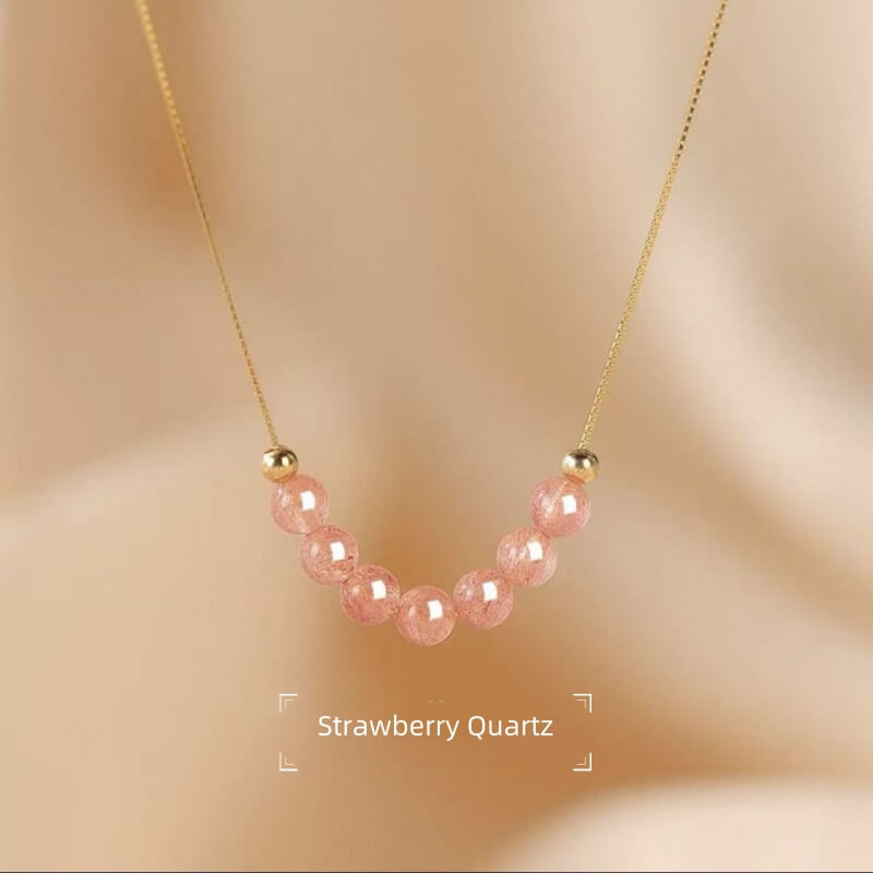 LuckyCharms Natural Crystal Fortune-Turning Beads Blessing Short Necklace