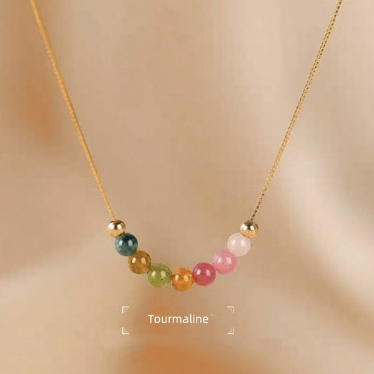 LuckyCharms Natural Crystal Fortune-Turning Beads Blessing Short Necklace