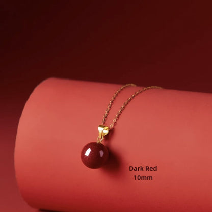 LuckyCharms Cinnabar Fortune-Turning Beads Pendant Necklace